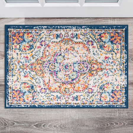 World Rug Gallery Traditional Medallion Area Rug 2' x 3' Multi MON836MULTI2X3